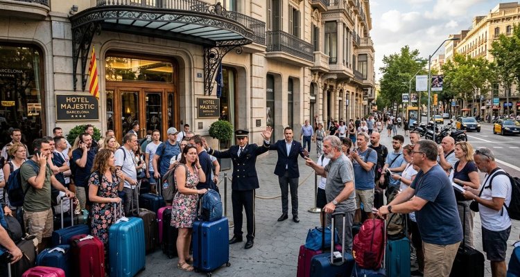 Овербукинг или мошенничество: 50 туристов остались на улице в центре Барселоны
