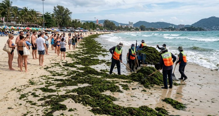 Испорченный отпуск: главный пляж Пхукета ушел под воду из-за водорослей