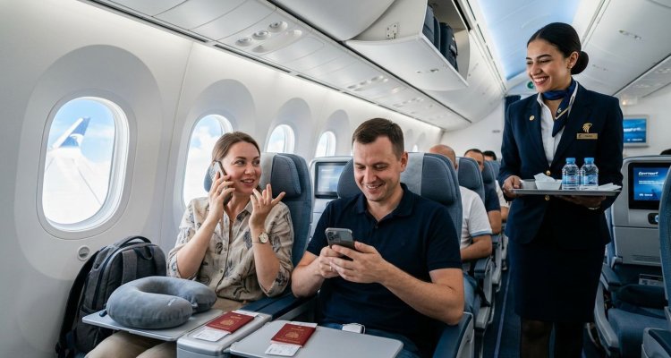На рейсах EgyptAir заработала связь: 2 часа бесплатных звонков из облаков