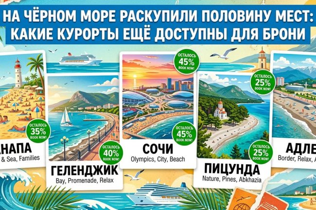 На Черном море раскупили половину мест: какие курорты ещё доступны для брони
