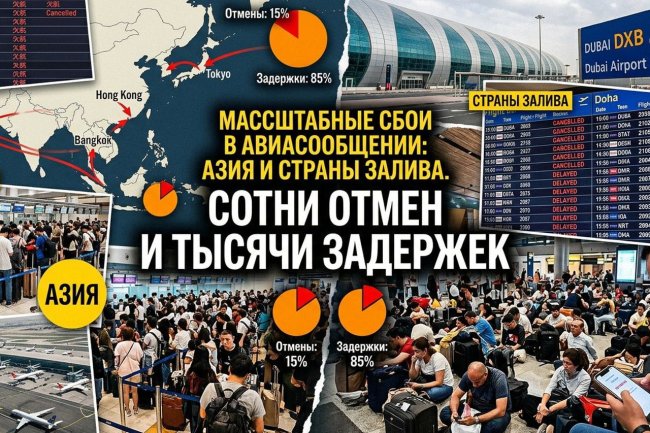 «Авиационный хаос в Азии: почему пассажиры часами ждут вылета в Индию, Китай и ОАЭ»