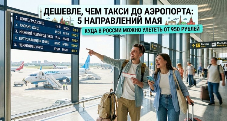 Дешевле, чем такси до аэропорта: 5 направлений мая, куда можно улететь от 950 рублей