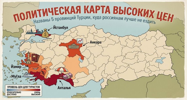 Карта ценового ада: названы 5 провинций Турции, куда россиян лучше не ездить