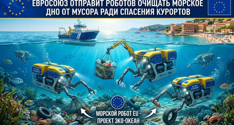 Евросоюз отправит роботов очищать морское дно от мусора ради спасения курортов