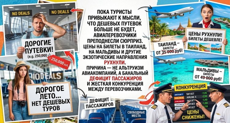 Падение цен из-за дефицита: авиабилеты на популярные курорты обрушили прайс