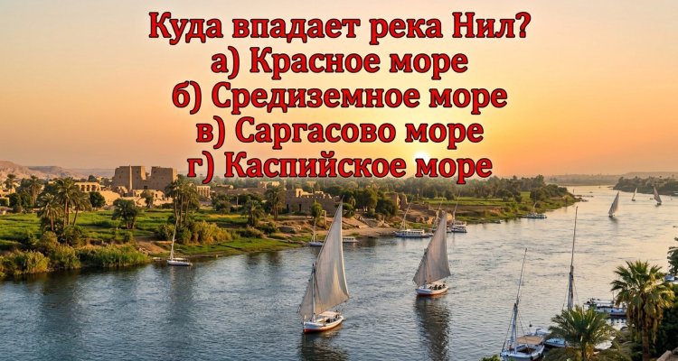 Куда впадает река Нил? Если ответите за 5 секунд без карты — вы настоящий эрудит