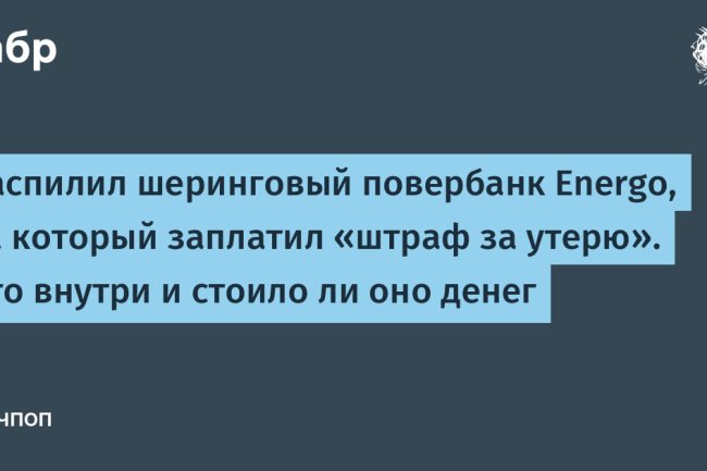 «Вскрыл шеринговый повербанк Energo: что внутри и стоило ли платить штраф за утерю»