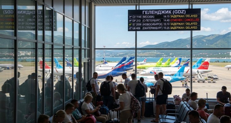 Массовые задержки и отмены вылетов из Геленджика 6 августа
